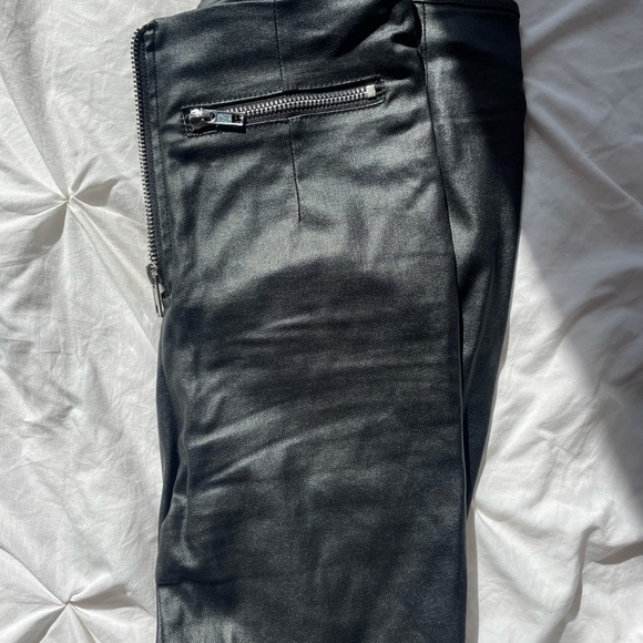 Princess Polly Leather High Waisted Zip Pants Size 4 - Picture 2 of 3